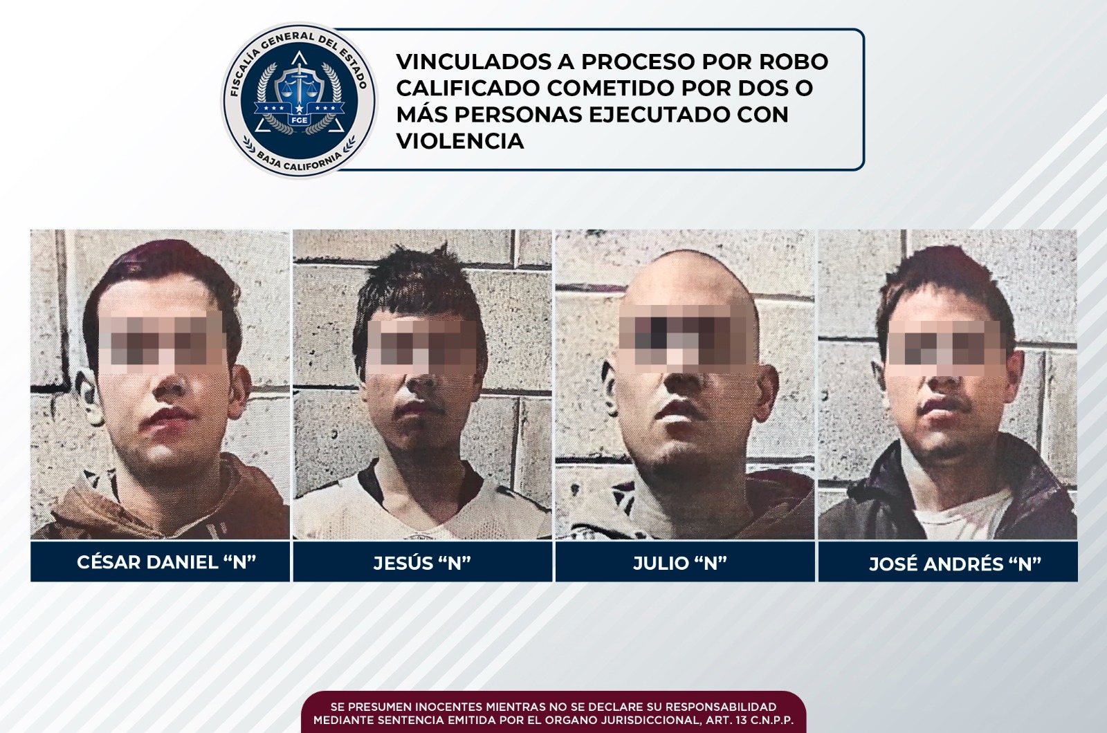 En Prisión Preventiva Cuatro Sujetos Por Robo Calificado Con Violencia 0732